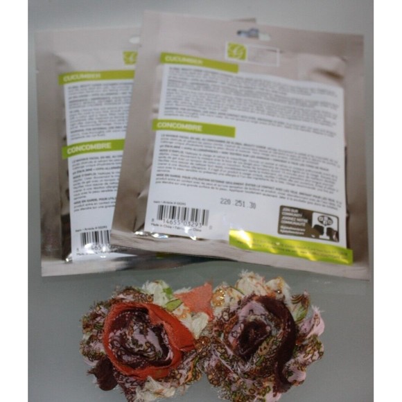 2 Cucumber Hydrogel Facial Masks with Vitamins A, C, E Global Beauty Care New - Picture 3 of 4